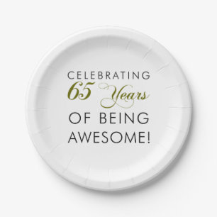 Celebrating 65 Years Of Being Awesome Paper Plate