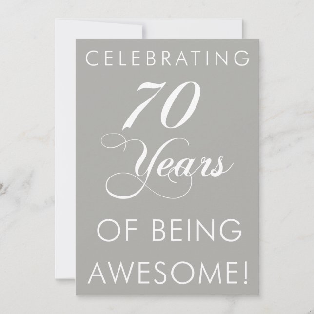 Celebrating 70 Years Of Being Awesome Invite (Front)