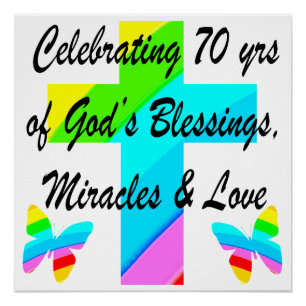 CELEBRATING 70TH BUTTERFLY AND CROSS DESIGN POSTER
