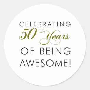 Celebrating 75 Years Of Being Awesome Classic Roun Classic Round Sticker
