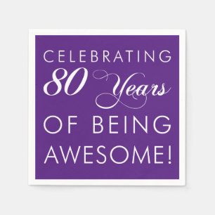 Celebrating 80 Years Of Being Awesome (COLOR) Napkin