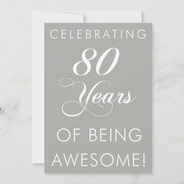 Celebrating 80 Years Of Being Awesome Invite (Front)