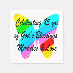 CELEBRATING 85 YRS OF GODS BLESSINGS AND LOVE NAPKIN