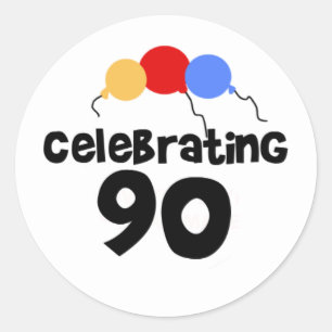 Celebrating 90 classic round sticker