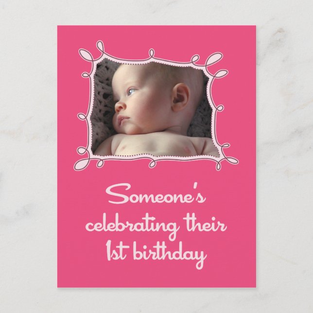 Celebrating a First Birthday Invite (Front)