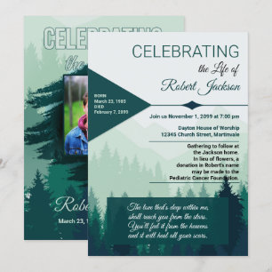 Celebrating a Life Green Forest Pines Service Invitation