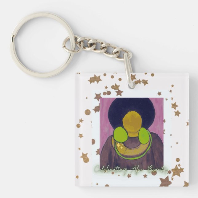Celebrating Afro Beauty Key Ring (Front)