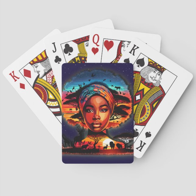 Celebrating Amazing African Beauty Playing Cards (Back)