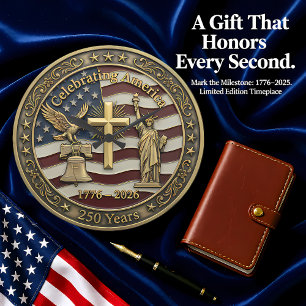 Celebrating America 250 Years Patriotic Large Clock