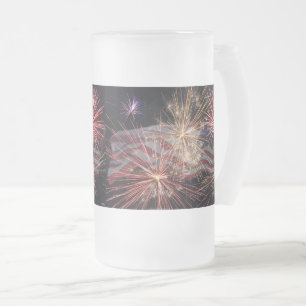 Celebrating America Frosted Glass Beer Mug