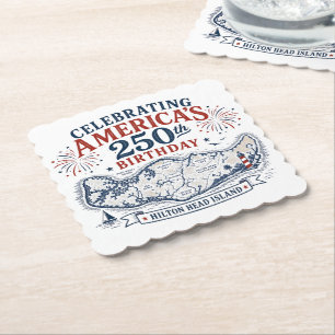 Celebrating America's 250th Birthday Hilton Head Paper Coaster