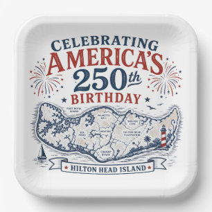 Celebrating America's 250th Birthday Hilton Head Paper Plate