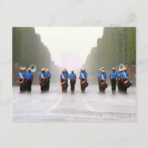Celebrating Bastille Day, US Marines in Paris Postcard