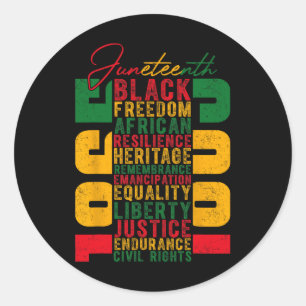 Celebrating Black Freedom 1865 Independence Day  Classic Round Sticker