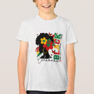 Celebrating Black History Culture Excellence Afro Tri-Blend Shirt