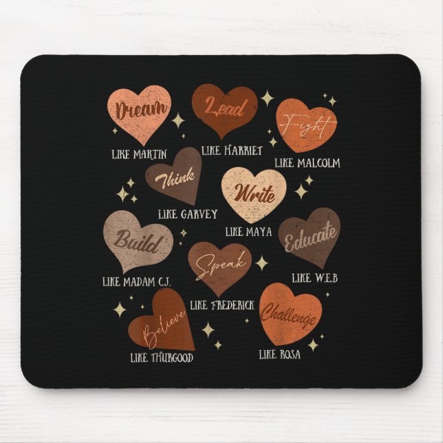 Celebrating Black History Educated Leader Artwork Mouse Mat (Front)
