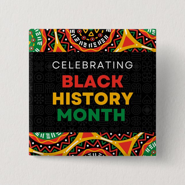 Celebrating Black History Month 15 Cm Square Badge (Front)