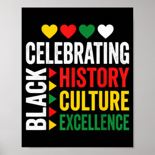 Celebrating black history month african afro men poster