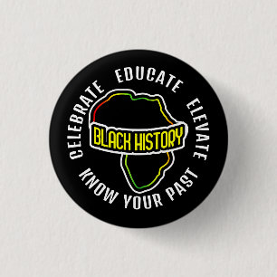 Celebrating Black History on BLACK 3 Cm Round Badge