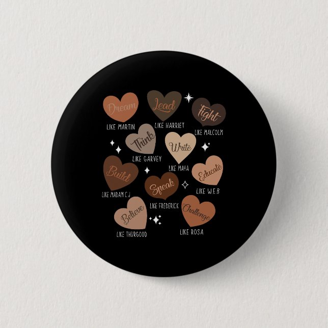 Celebrating Black History With Educated Leader Hea 6 Cm Round Badge (Front)