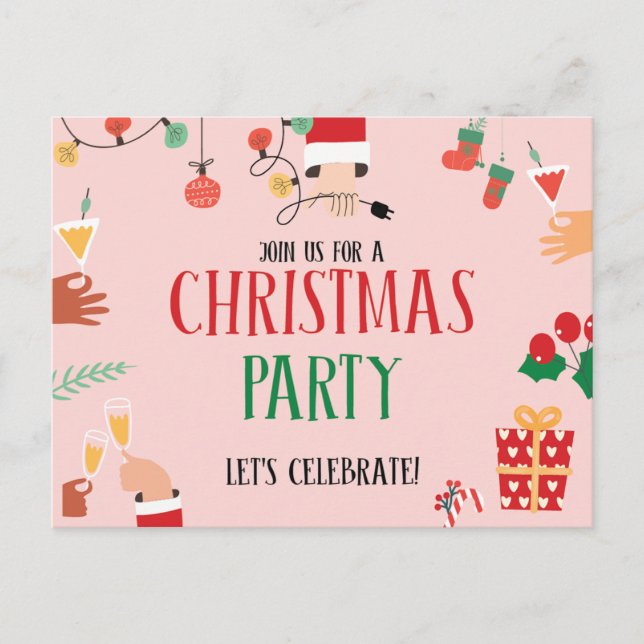 Celebrating Christmas Party Postcard (Front)