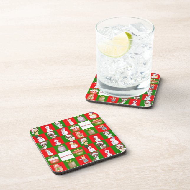 Celebrating Christmas pattern Coaster (Right Side)