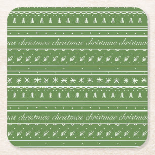 Celebrating Christmas Square Paper Coaster