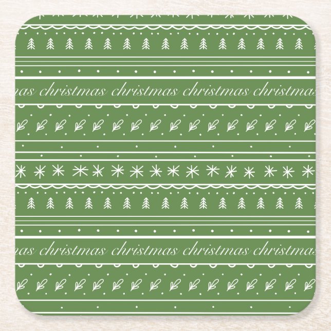 Celebrating Christmas Square Paper Coaster (Front)