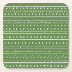 Celebrating Christmas Square Paper Coaster
