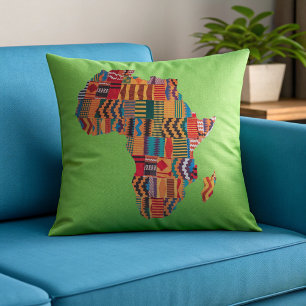 Celebrating Colorful Map of Africa Throw Pillow