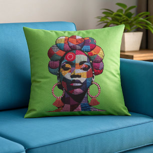Celebrating Colourful Black Women Throw Pillow