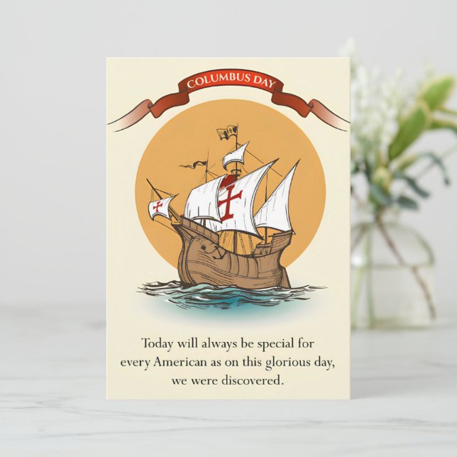 Celebrating Columbus day Invitation (Standing Front)