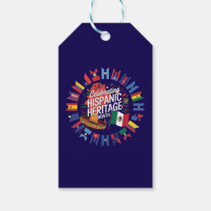 Celebrating Flags Hispanic Heritage Month  Gift Tags