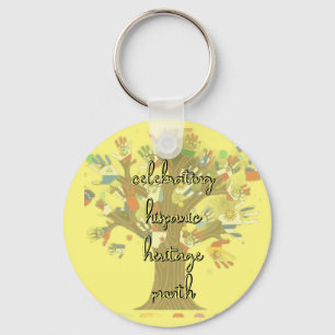 Celebrating Flags Hispanic Heritage Month Key Ring