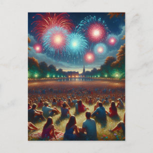 Celebrating Fourth of July with a Bang! Postcard