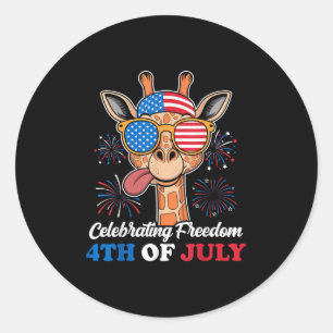 Celebrating Freedom 4th Of July Usa Flag Patriotic Classic Round Sticker
