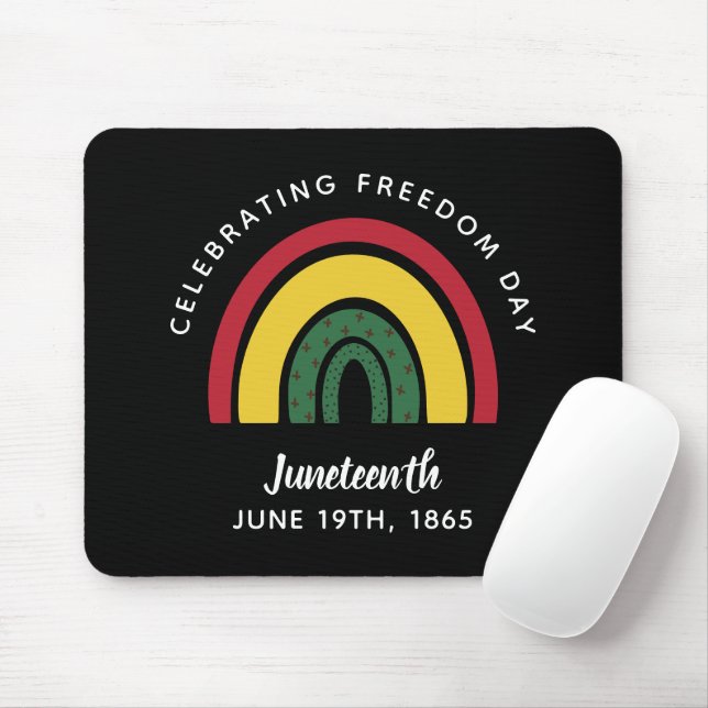 Celebrating Freedom Day Juneteenth 1865 Rainbow Mouse Mat (With Mouse)