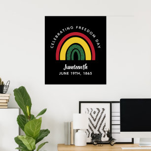 Celebrating Freedom Day Juneteenth 1865 Rainbow Poster