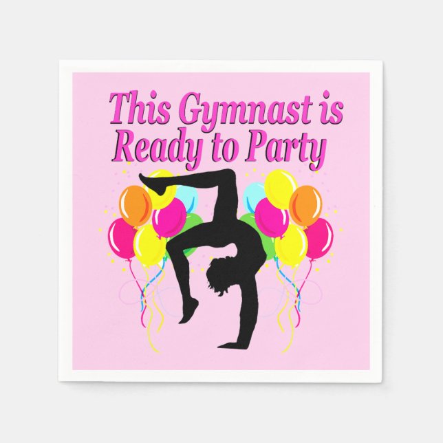 CELEBRATING GYMNASTICS PARTY PAPER NAPKINS (Front)