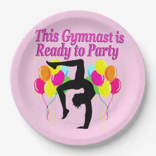 CELEBRATING GYMNASTICS PARTY PAPER PLATES