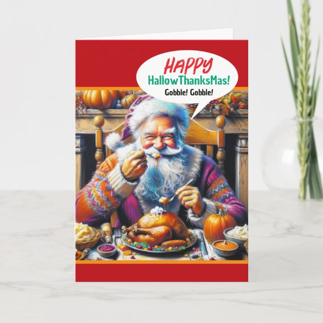 Celebrating Halloween, Thanksgiving and Christmas Card (Front)