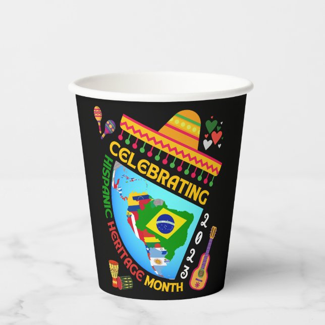Celebrating HISPANIC HERITAGE MONTH Paper Cups (Front)