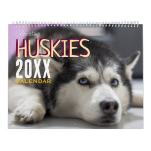 Celebrating Huskies Dog Wall Calendar 2027