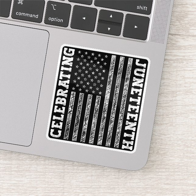 Celebrating Juneteenth Vintage American Flag Cool (Detail)
