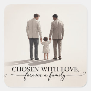 Celebrating LGBTQ two men becoming parents Square Sticker
