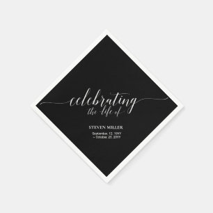 Celebrating Life   Elegant Script Memorial Funeral Napkin