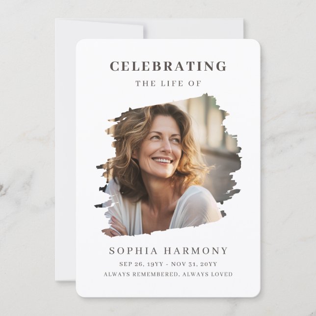 Celebrating Life Memorial Photo Program Card (Front)