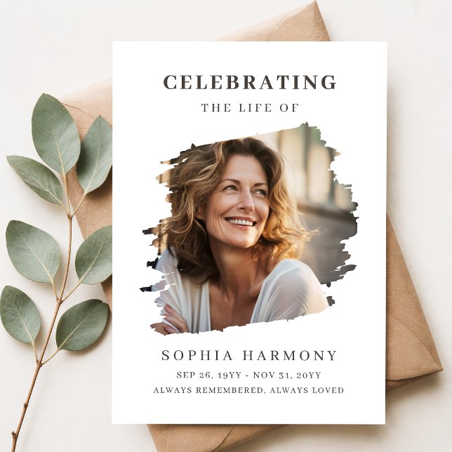 Celebrating Life Memorial Photo Program Card (Creator Uploaded)
