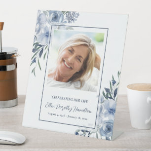 Celebrating Life Memorial Service Photo Pedestal Sign