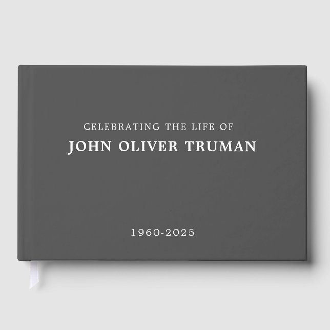 Celebrating Life of Personalised Memorial Funeral  Guest Book (Front)